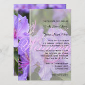 Elegante lila Blumenfrüchte/Sommerhochzeit Einladung (Vorne/Hinten)