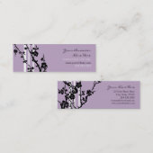 Elegante lila Blumengeschäfts-Karten Mini Visitenkarte (Vorne/Hinten)