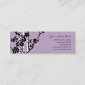 Elegante lila Blumengeschäfts-Karten Mini Visitenkarte (Rückseite)