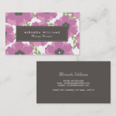 Elegante lila Blumengeschäfts-Karten Visitenkarte (Vorne/Hinten)