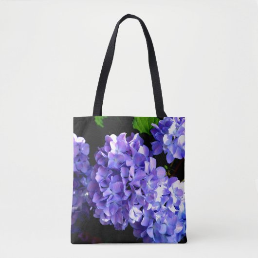 Elegante, lila, blumengeschmückte Hydrangeas Tasche (Vorderseite)