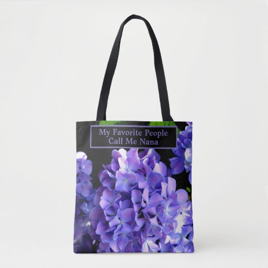 Elegante, lila, blumengeschmückte Hydrangeas Tasche (Vorderseite)