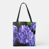 Elegante, lila, blumengeschmückte Hydrangeas Tasche (Rückseite)