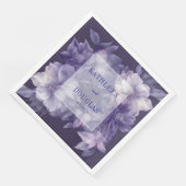 Elegante Lila Blumenhochzeit Napkin Serviette (Ecke)
