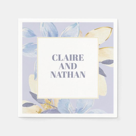 Elegante Lila Blumenhochzeit Napkins Serviette (Vorderseite)