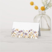 Elegante Lila Blumenhochzeit Platzkarte (Rückseite)