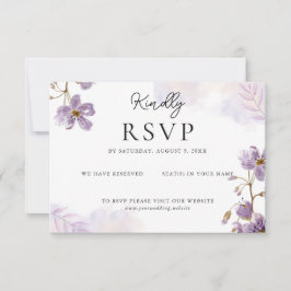 Elegante Lila Blumenhochzeit RSVP Karte