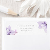 Elegante Lila Blumenhochzeit-Rücksendeadresse (Insitu)