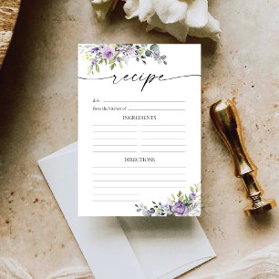 Elegante lila Blumenhochzeitsempfang-Einfassung Begleitkarte