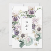 Elegante Lila Blumenkalligraphie Hochzeit Einladung (Rückseite)