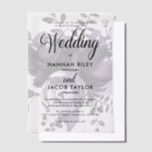 Elegante Lila Blumenkalligraphie Hochzeit Pergament Einladungen (Versetzt)