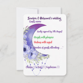Elegante Lila Blumenkarte - UAWG Wedding Card - Mo RSVP Karte