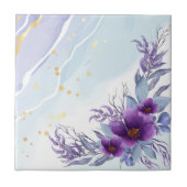 Elegante Lila Blumenpfeiler Fliese (Vorderseite)