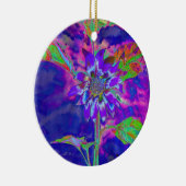 Elegante lila Blumensonne Keramikornament (Rechts)