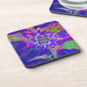 Elegante lila Blumensonne Untersetzer (Linke Seite)