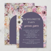 Elegante Lila Blumenstrasse Sommer-Bachelorette Einladung (Vorne/Hinten)