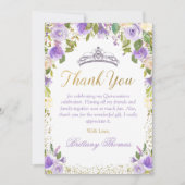 Elegante Lila Blumenstrauß Goldmedaille Dankeskarte (Vorderseite)