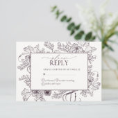 Elegante Lila Blumenstrauß RSVP Karte (Stehend Vorderseite)