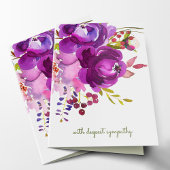 Elegante Lila Blumensympathie-Karte Karte