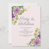 Elegante Lila Blumenweiden 60. Geburtstag Einladung (Vorderseite)