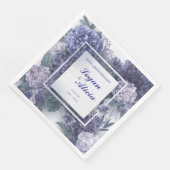 Elegante Lila Blumenzarge Serviette (Ecke)