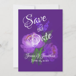 Elegante Lila Blumenzitterung Save The Date