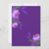 Elegante Lila Blumenzitterung Save The Date (Rückseite)