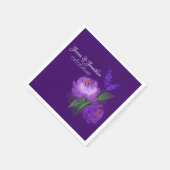 Elegante Lila Blumenzitterung Serviette (Ecke)