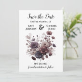 Elegante Lila Blush Blumenhochzeit Save The Date (Stehend Vorderseite)