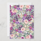 Elegante Lila Blush Pink Bläsernen Babydusche Einladung (Rückseite)