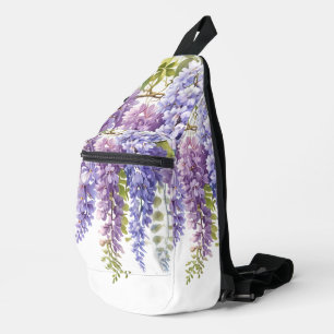Elegante lila Blüten Aquarell Wisteria floral Crossbody Bag