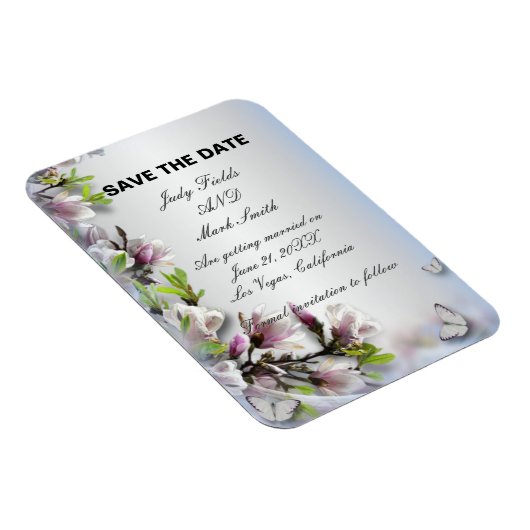 Elegante Lila Blüten und Schmetterlinge Save the D Magnet (Rechte Seite)