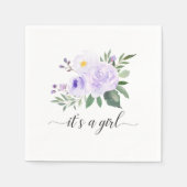 Elegante Lila Blütendusche Serviette (Vorderseite)