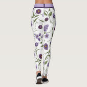 Elegante Lila Blütenpflanze Botanisch mit Hochtöne Leggings (Rückseite)