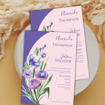 Elegante Lila Blütenpink-Hochzeit