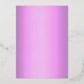 Elegante Lila Blütenschmetterlinge Quinceanera Folieneinladung (Rückseite)