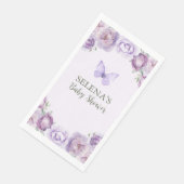 Elegante Lila Blütenschmetterlingsdusche Serviette (Ecke)