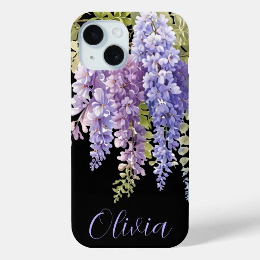 Elegante lila Blütenweide Case-Mate iPhone Hülle (Rückseite)