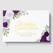 Elegante Lila Boho Chic Rose Kleine Hochzeit Gästebuch (Vorderseite)