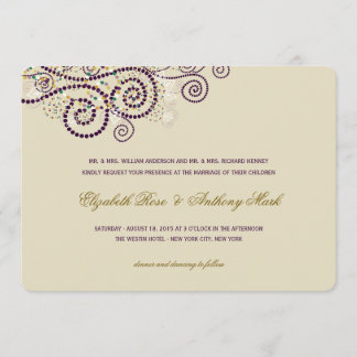 Elegante Lila Boho Spirals Wedding Einladung