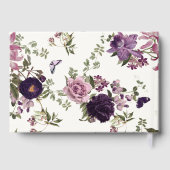 Elegante Lila botanische Hochzeit Gästebuch (Rückseite)