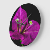 Elegante Lila Bougainvillea Große Wanduhr (Winkel)