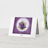 Elegante Lila Bouquet Gold Border Karte (Rückseite)