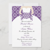 Elegante lila Brautdusche Einladung (Vorderseite)