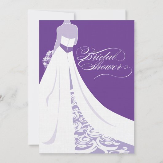 Elegante lila Brautparty-Einladung Einladung (Vorderseite)