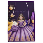Elegante Lila Burg Mittlere Geschenktüte (Vorderseite)