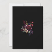 Elegante Lila Burgundy Black Floral Wedding Save The Date (Rückseite)