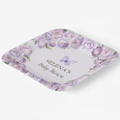 Elegante Lila Butterfly Baby-Dusche Pappteller (Gewinkelt)