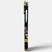 Elegante Lila Butterfly Gold Confetti Black Case-Mate iPhone Hülle (Rückseite / Links)