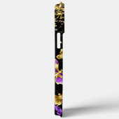 Elegante Lila Butterfly Gold Confetti Black Case-Mate iPhone Hülle (Rückseite / Rechts)